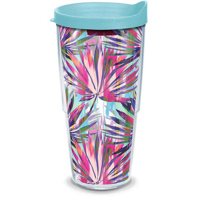 Tervis Multi Color Palms Made in USA Double Walled Insulated Travel Tumbler, Classic - 24oz