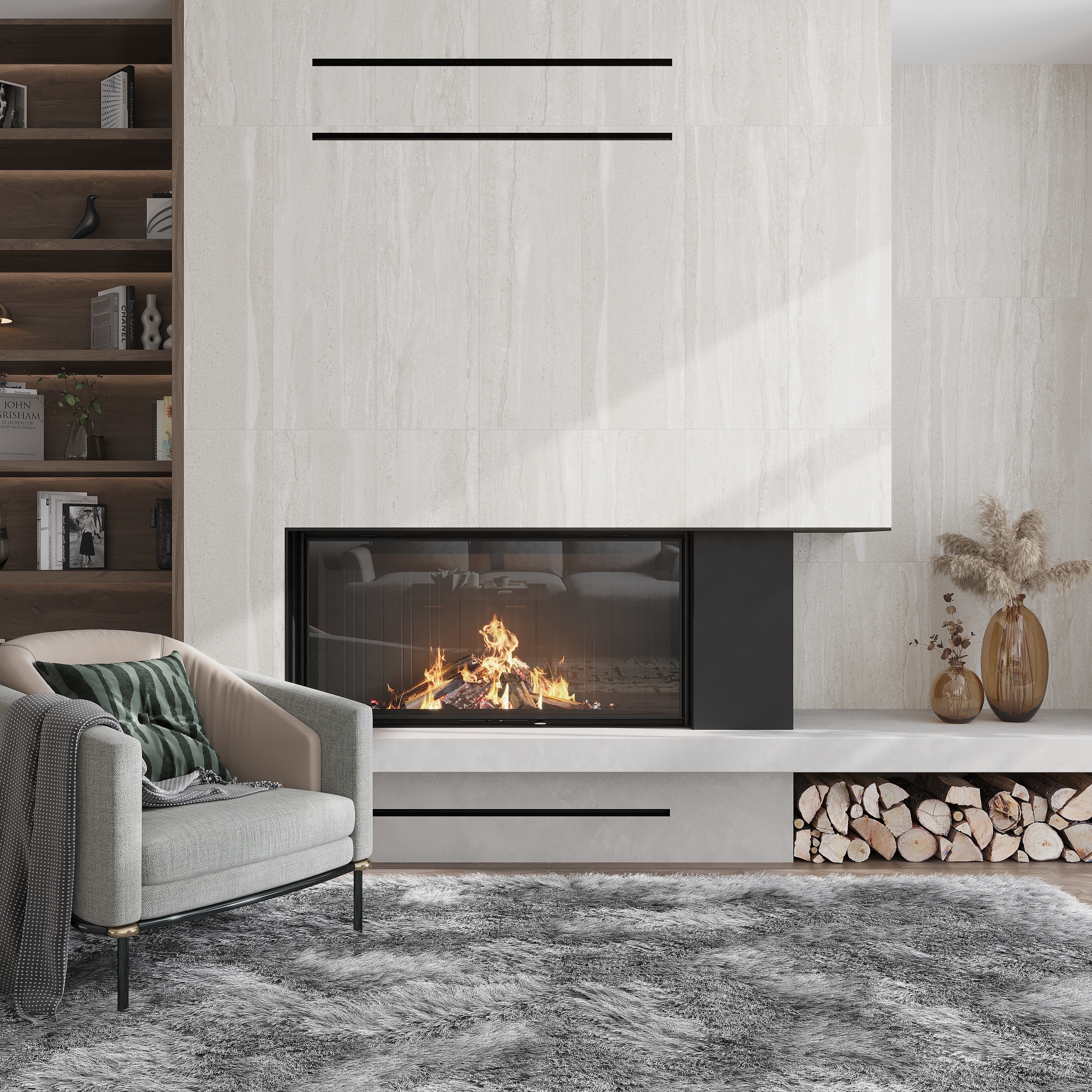 Arenza 12x36 Warm Beige Ceramic Large Format Stone-look Wall Tile (11.63 sq ft/case) - 4 Pack