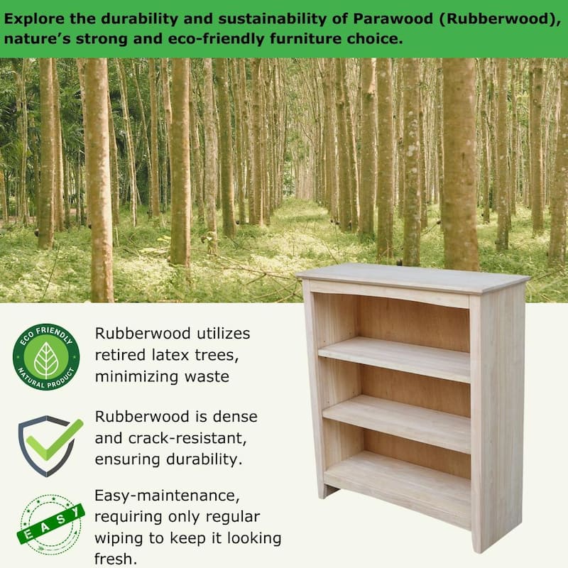 International Concepts Solid Wood Shaker Bookcase