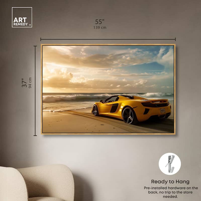 Beach Sports Car Canvas by Art Remedy