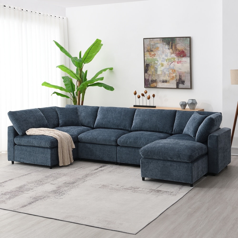 130" U-Shaped 6-Seat Modular Sofa