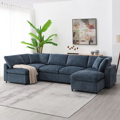 Modern Modular Cloud Sofa Bed with 6 Seat Sectional Couch Set