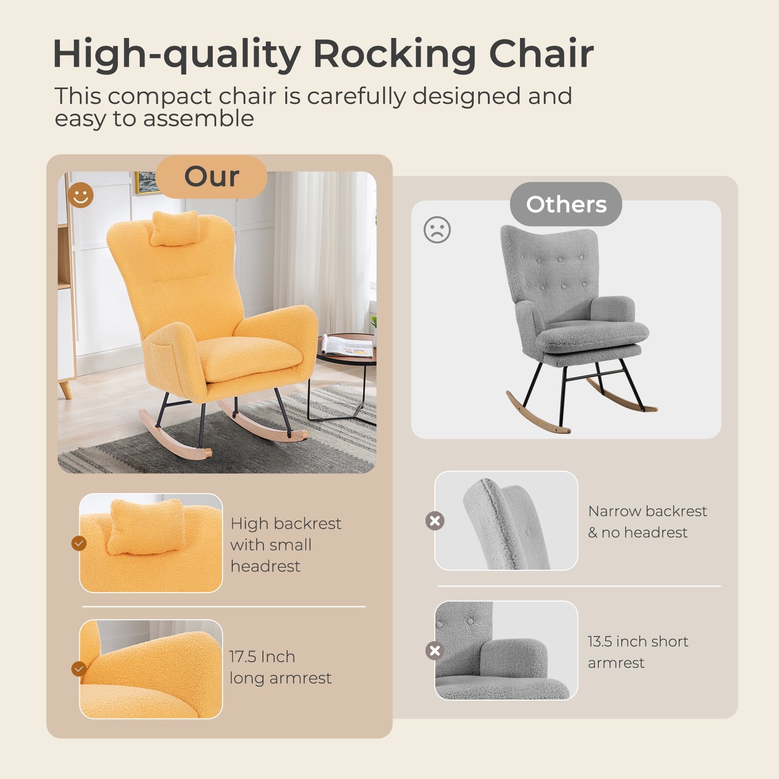 Narrow best sale nursing chair