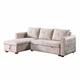 Morden Fort Velvet Reversible Sleeper Sectional Sofa L-Shape with big Storage