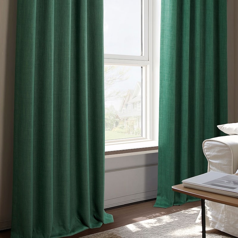 Exclusive Fabrics Faux Linen Extra Wide Room Darkening Curtains (1 Panel)