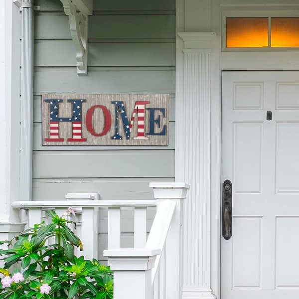 Shop Glitzhome 36 L Rustic Metal And Wooden Patriotic Wall Decor