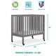 preview thumbnail 2 of 3, Dream On Me Jett Non-Full Size Folding Crib - Steel Grey