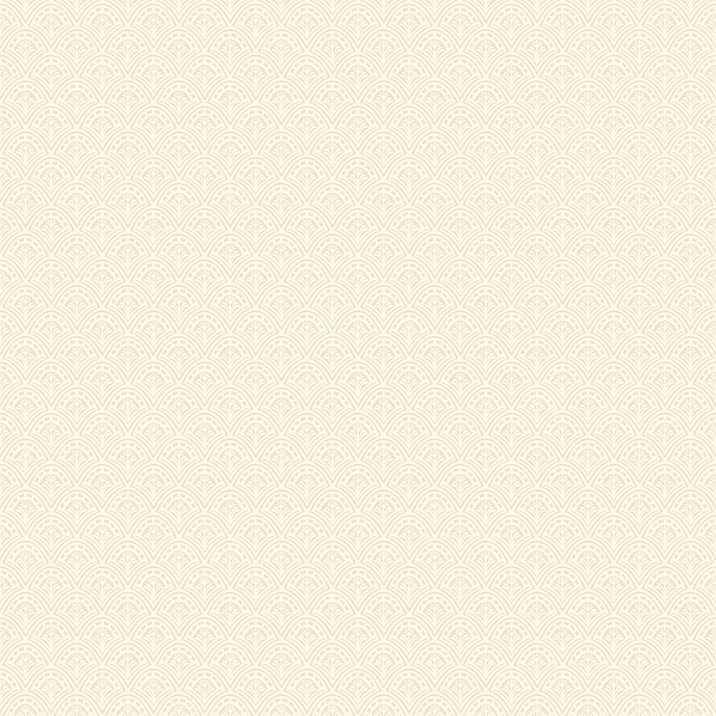 A-Street Prints Athena Cream Scalloped Botanical Wallpaper