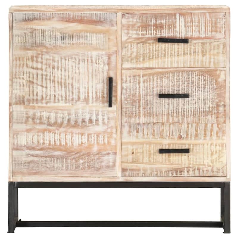 vidaXL Sideboard White 28.7"x11.8"x29.5" Solid Acacia Wood
