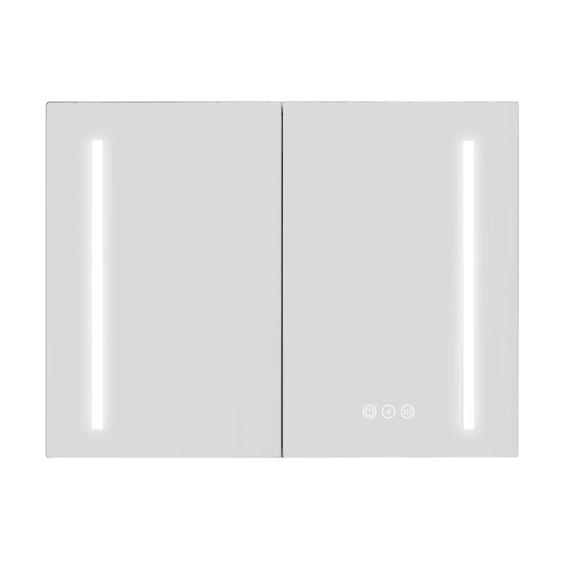 32" x 24" Rectangular Dimmable LED Aluminum Medicine Cabinet with Mirror - 32"x7.48"