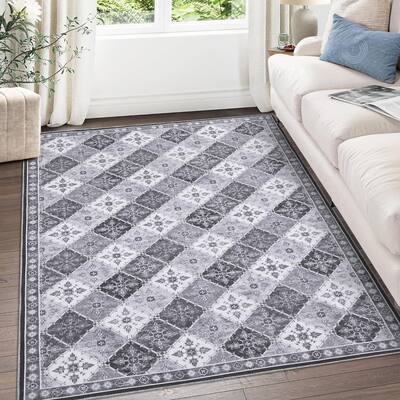 Vintage Rugs 9x12 Area Rug, Non Slip Large Living Room Rug