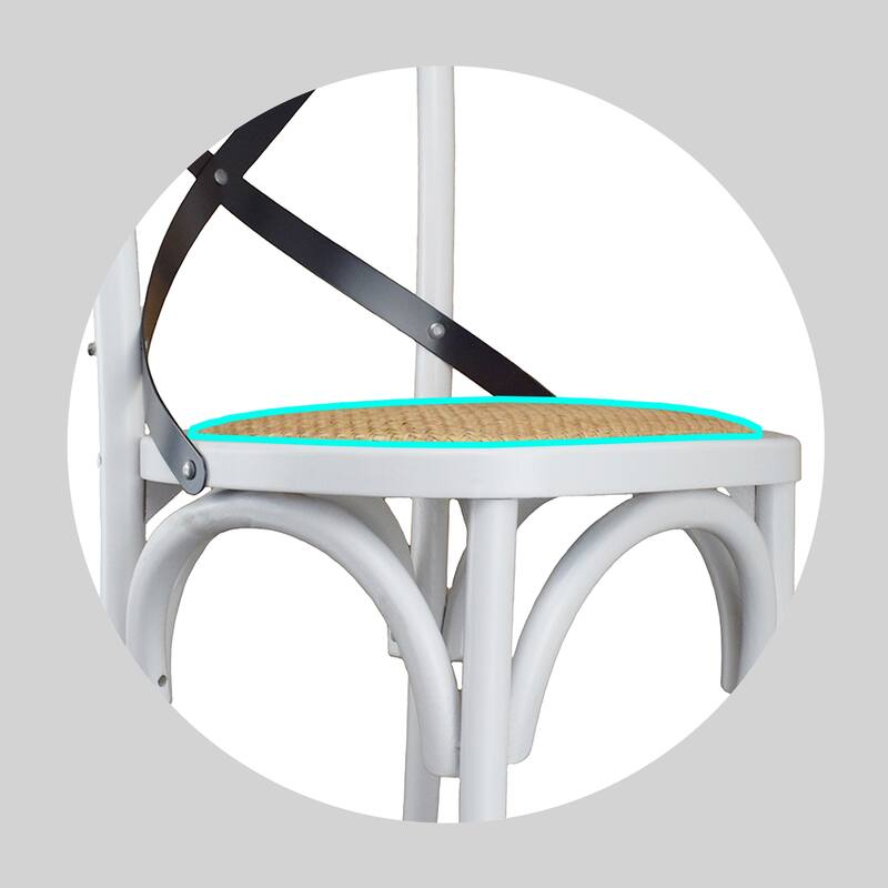 Set of 2 Wood Antique Farmhouse Cross Back Dining Chairs Rattan With X Back Dark Bedroom Restaurants Hotel