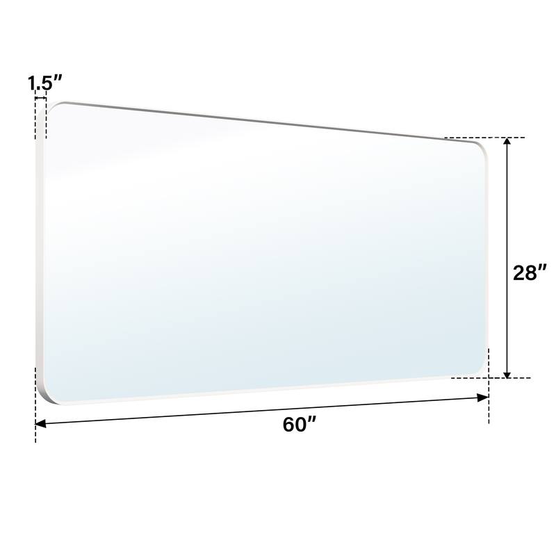 Modern Bathroom Rectangular Wall Mounted Anodized Aluminum Framed Vanity Mirror