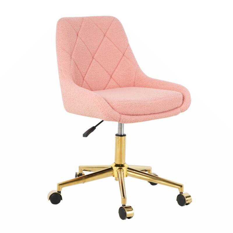 Modern teddy fleece fabric with gold legs living room furniture dining chair(set of 1)