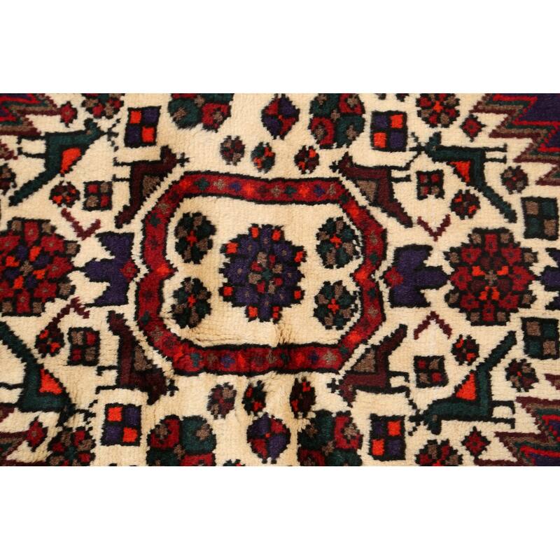 Geometric Hamedan Persian Traditional Area Rug Wool Hand-knotted - 3'2" x 5'8"