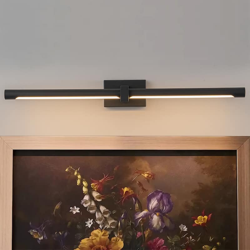 1-light 23.6 in. Modern Linear Cylinder Strip Wall Sconce Dimmable Tube Integrated LED Bathroom Vanity Light