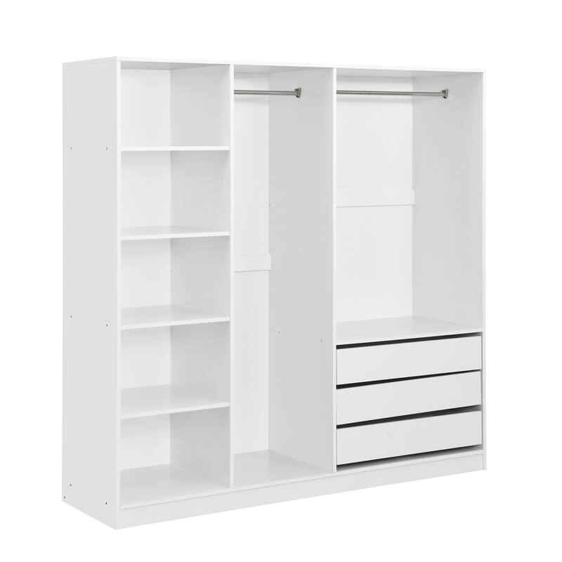 Roomfitters Open Wardrobe Closet System, Freestanding Armoire and Large Storage Organizer with Hanging Rails