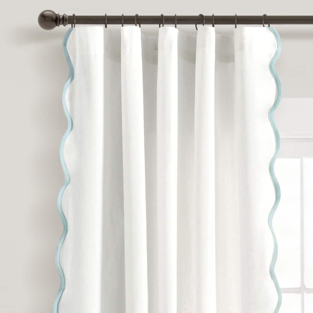 Lush Decor Coastal Chic Scallop Edge Window Curtain Panels