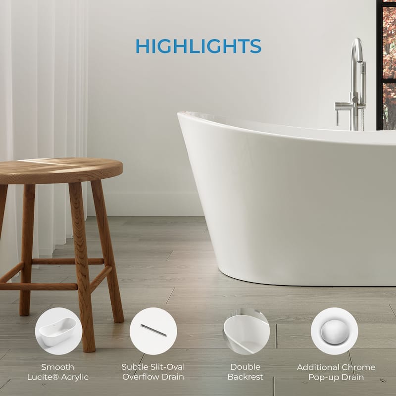 OVE Herschel 60-inch Free-Standing Bathtub in Matte Black