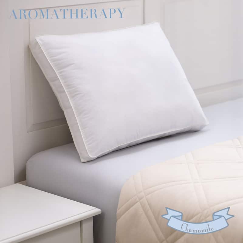 Chamomile Scented Cotton Pillow - Allenbach by Porch & Den - White