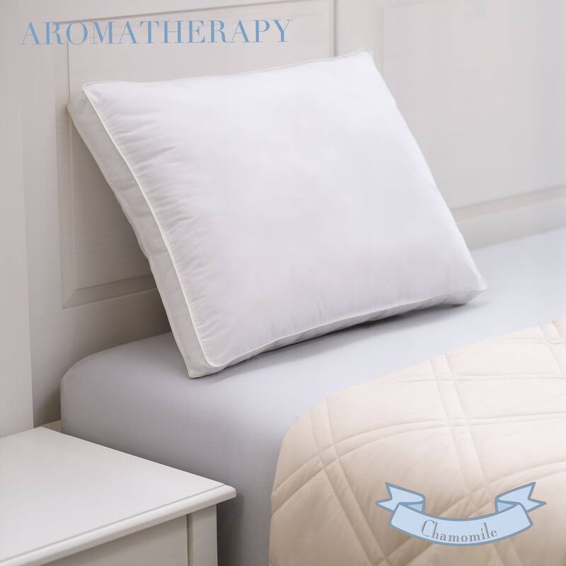 Chamomile Scented Cotton Pillow - Allenbach by Porch & Den - White