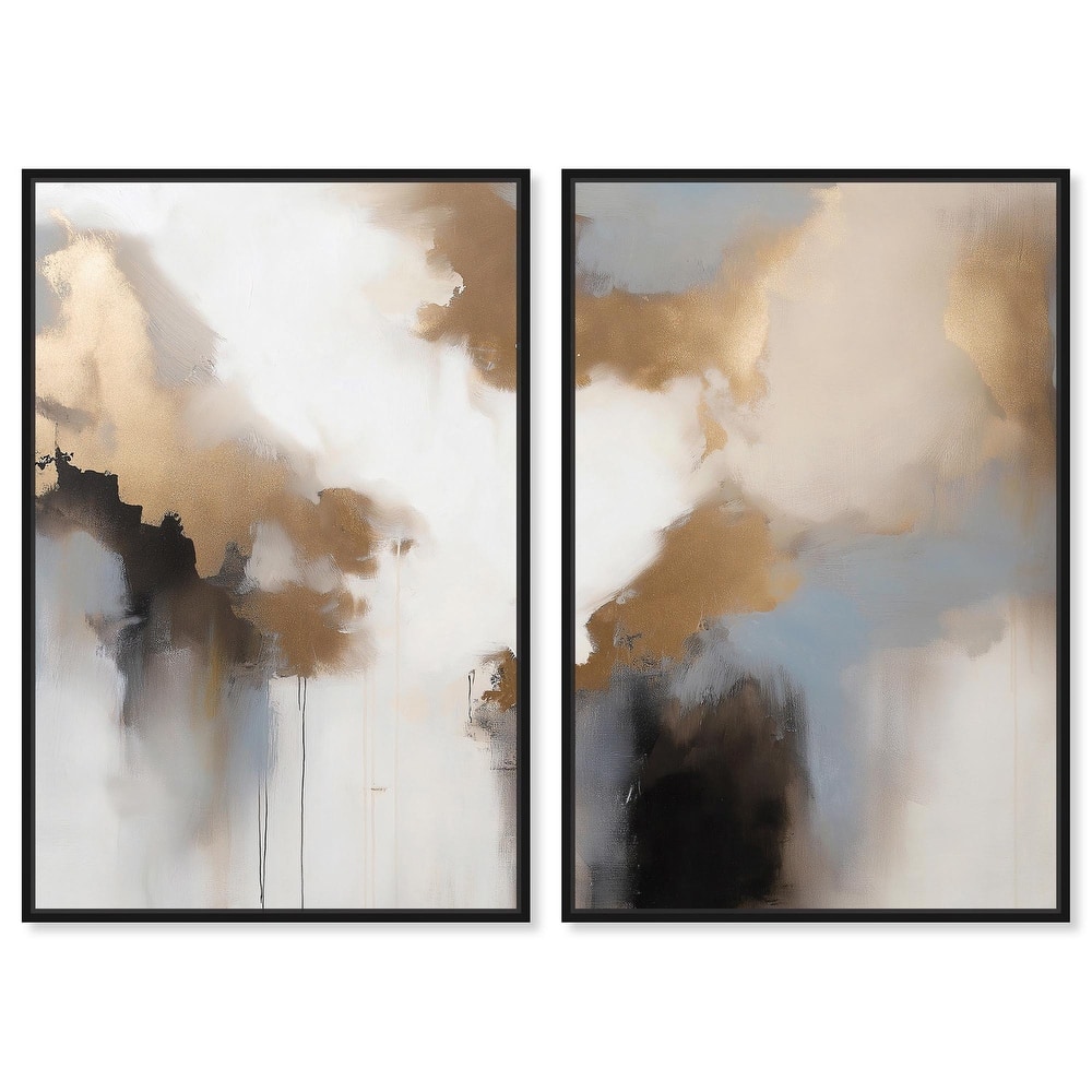 Golden Nebula Canvas Set of 2 by Art Remedy