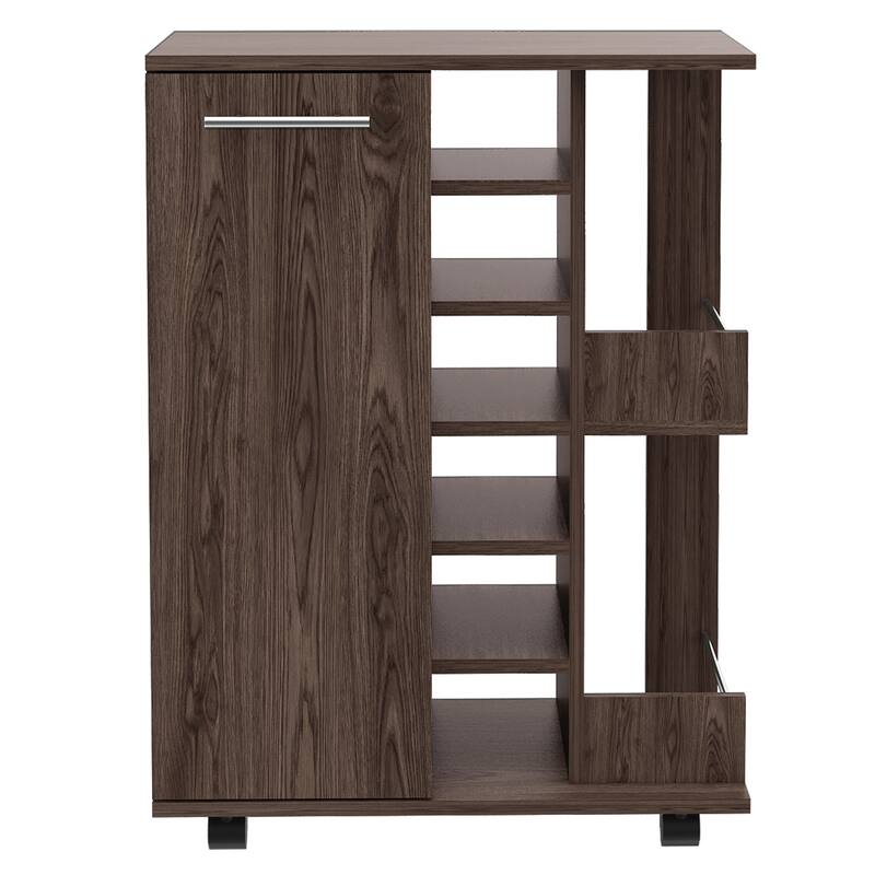 Bartlet 2-Shelf 6-Bottle Bar Cart with Division