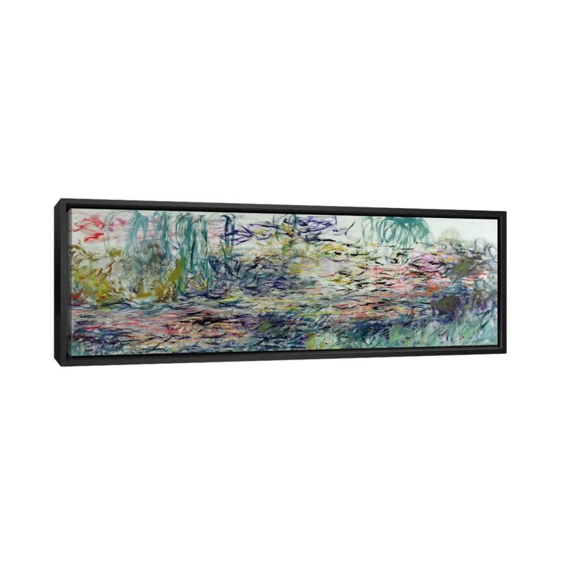 iCanvas "Waterlilies, 1917-19 " by Claude Monet Framed Canvas Print - 20x60 - Black