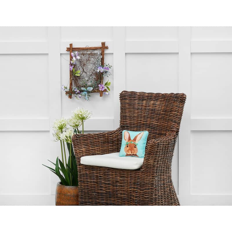 8" x 8" Clover Easter Bunny Spring Petite Printed Throw Pillow