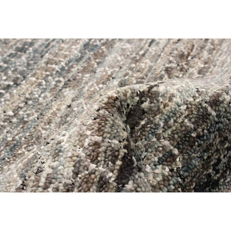 ECARPETGALLERY Hand-knotted Silk Shadow Multi Color Viscose, Wool Rug - 2'8 x 13'0