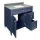 preview thumbnail 46 of 109, Vail 37" Bathroom Vanity with Cultured Marble Top Sink w/ Backsplash in White with White Basin
