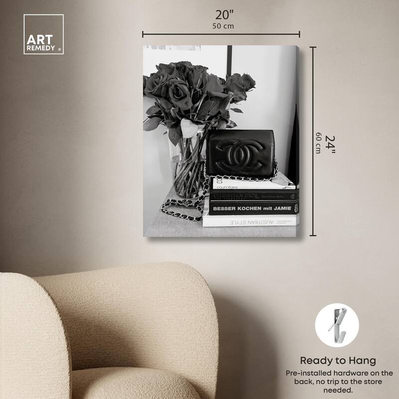 Classic Bag and Roses Canvas by Art Remedy, Gallery Wrapped
