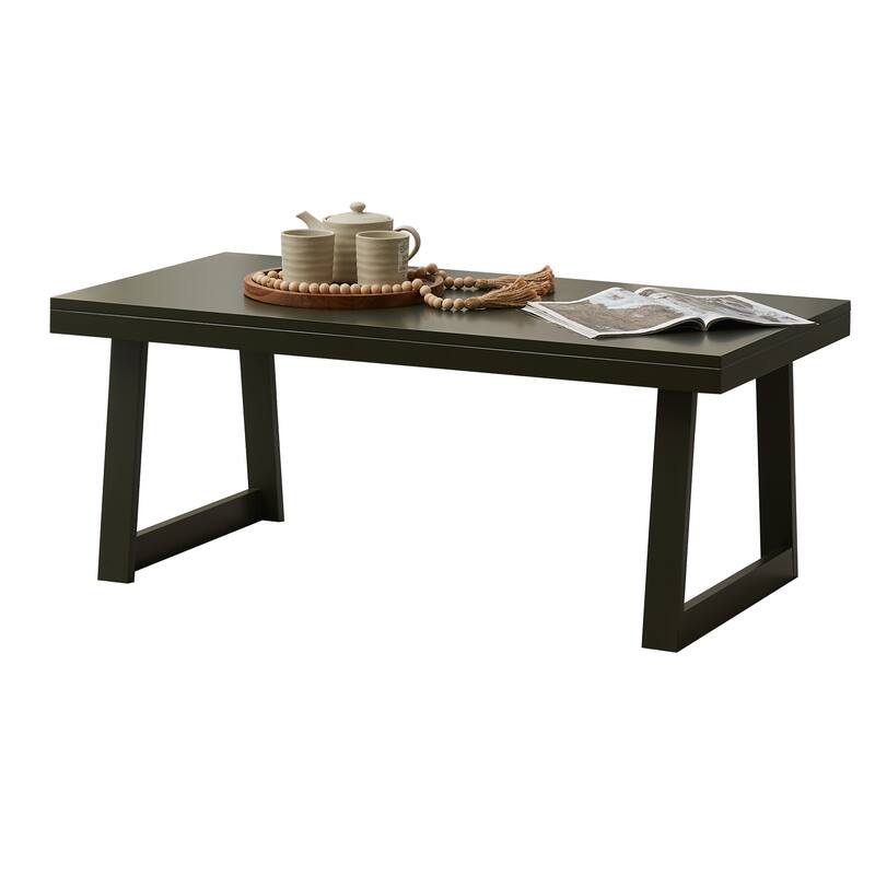 Charlie Modern Wood Coffee Table with Open Storage Shelf - 40"L x 20"W x 17"H