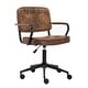 preview thumbnail 4 of 11, Porthos Home Itzel Office Task Chair, Button Tufted Suede Upholstery Brown