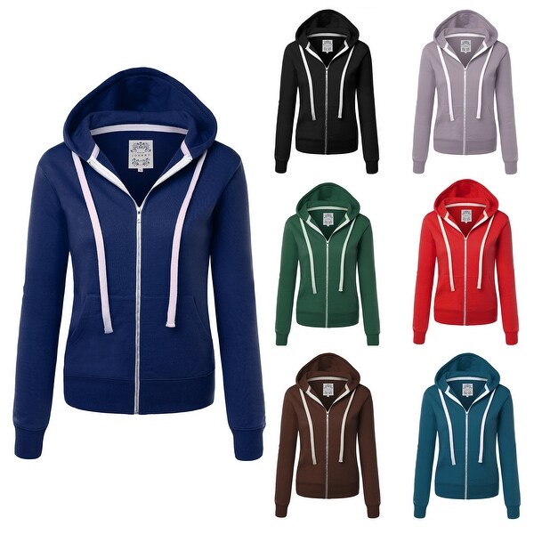 Made By Johnny Women's Casual Zip-up Hoodie Long Sleeve Sweatshirt. Opens flyout.