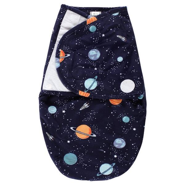 slide 1 of 1, Hudson Baby Plush Faux Fur Swaddle Wrap, Space, 0-3 Months - Space - 0-3 Months 0-3 Months - Space