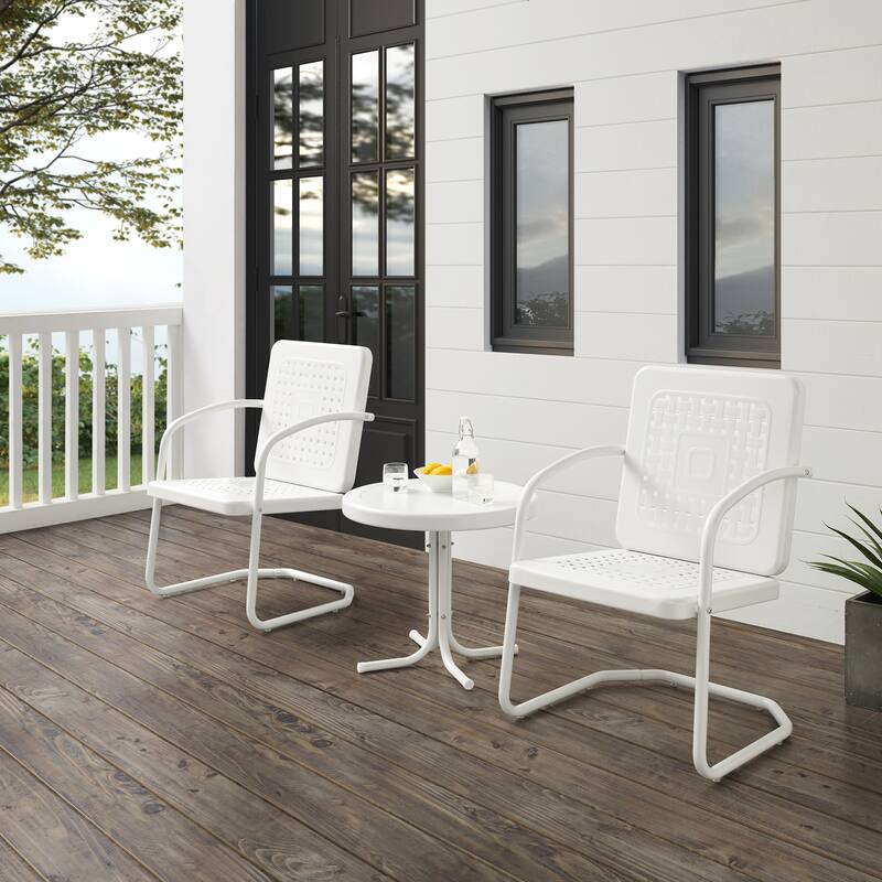 Crosley Bates 3Pc Outdoor Chair Set - 84 W x 22 D x 35 H - White
