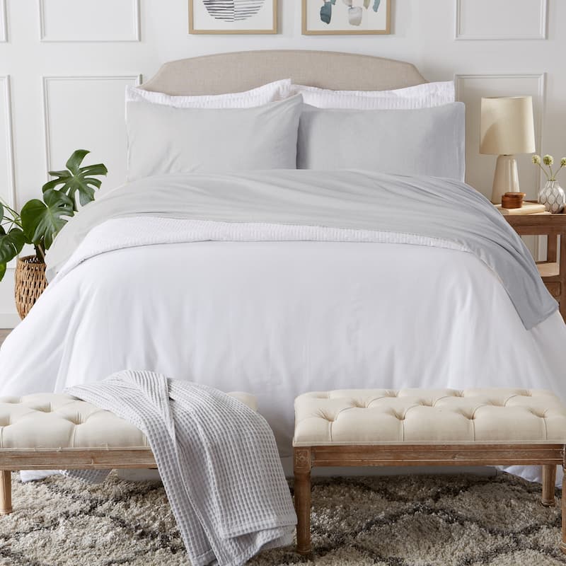 Premium Cotton T-Shirt Jersey Knit Sheet Set