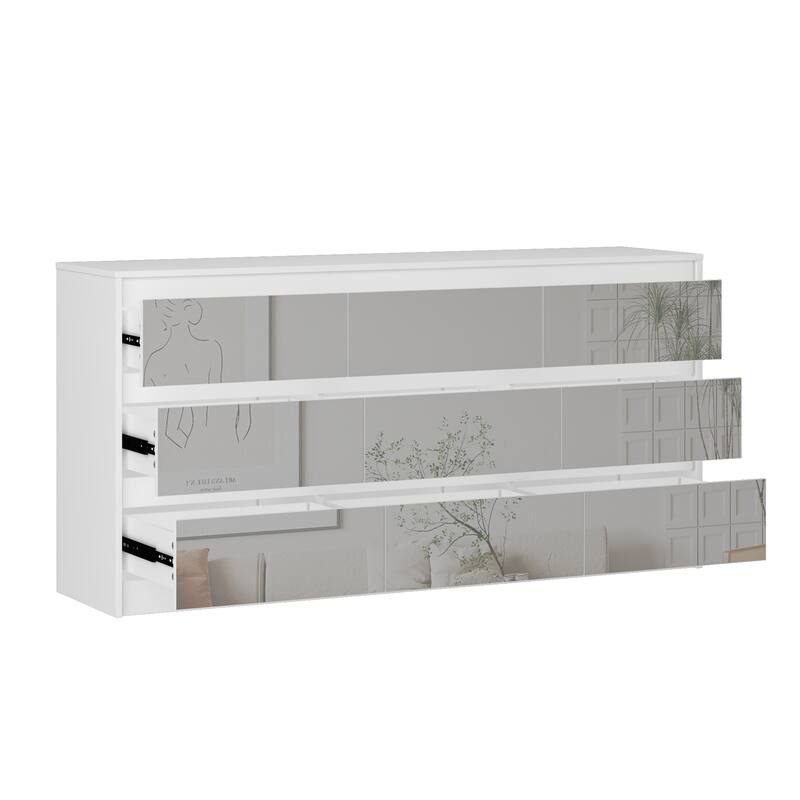 Timechee Grooved Handle Wood Dresser Bedroom Storage Drawer Organizer