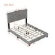 preview thumbnail 7 of 5, Full Size Upholstered Bed Frame with Rivet Design, Modern Velvet Platform Bed with Tufted Headboard,Grey