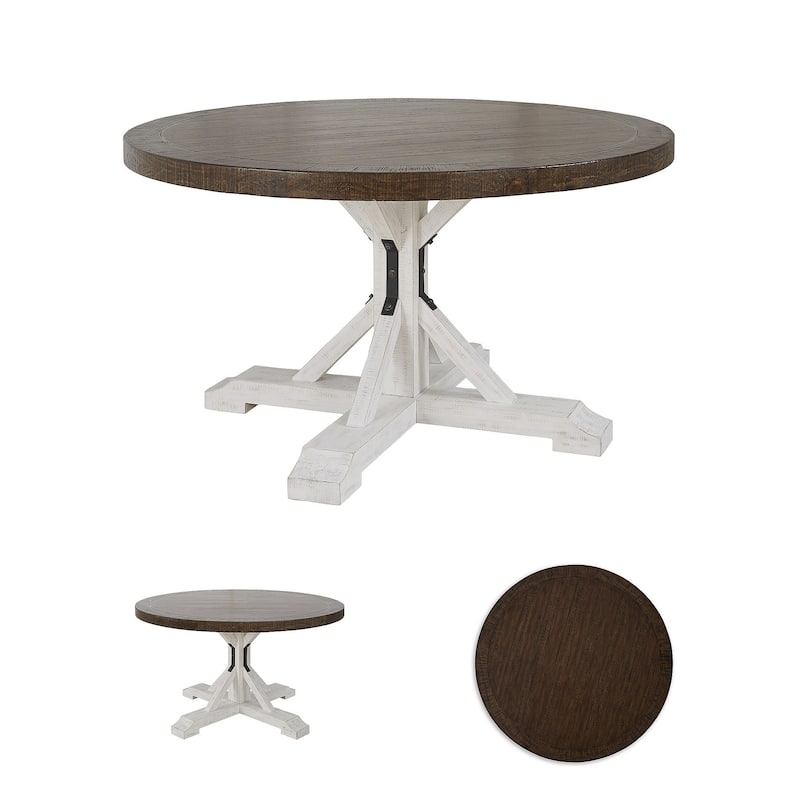 Signature Design by Ashley Valebeck Brown/White Dining Table - 54"W x 54"D x 30.13"H