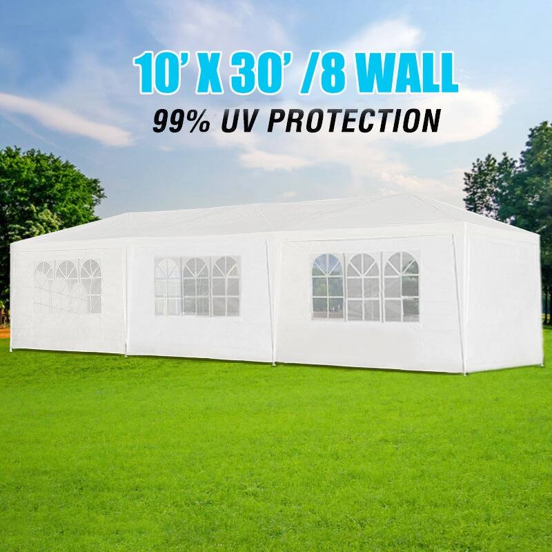 White Party Canopy Tent Gazebo with 8 Removable Sidewalls
