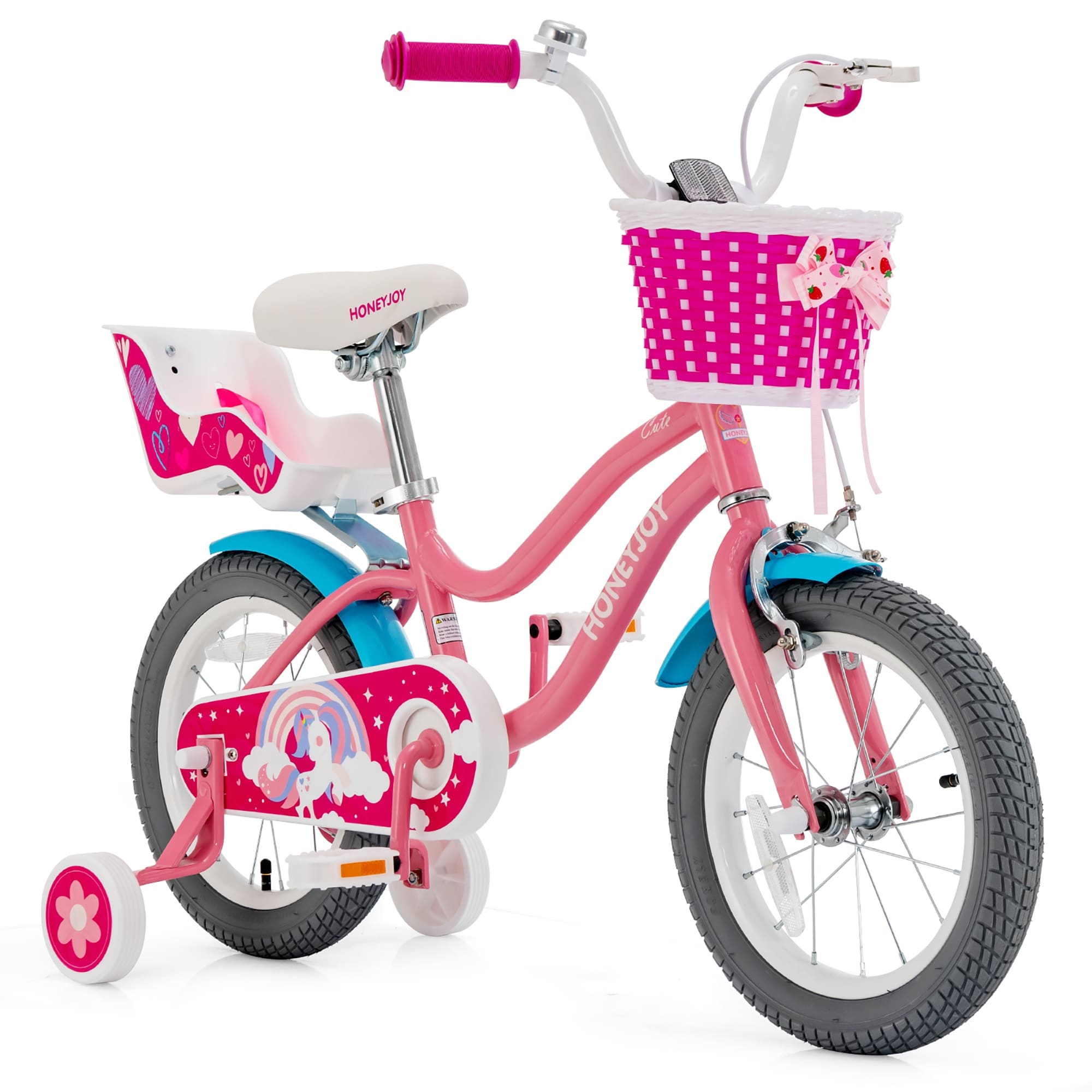 Vilano girl's 16 inch bike cheap with training wheels and basket
