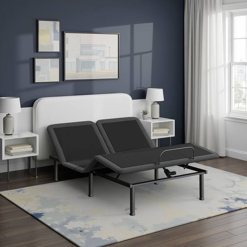 Bridgevine Home Flex Top Quick Assembly Adjustable Bed Frame with Voice Activated Controls - Queen