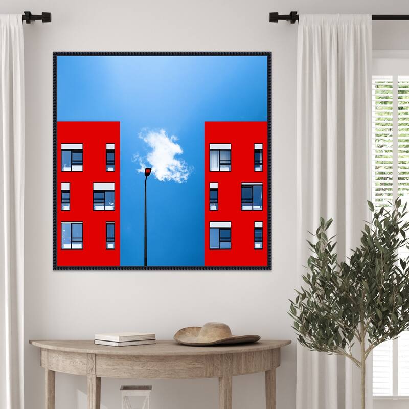 Blue and Red by Inge Schuster Framed Canvas Wall Art Print