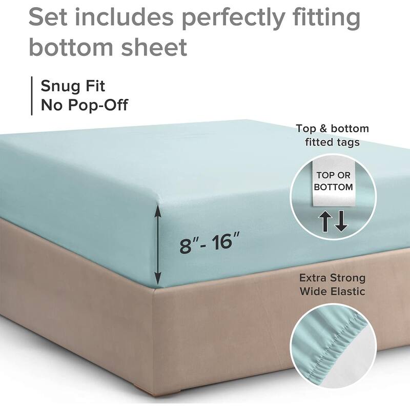CGK Linens 100% Cotton Deep Pocket 14" - 16" Ultra Soft Fitted Sheet