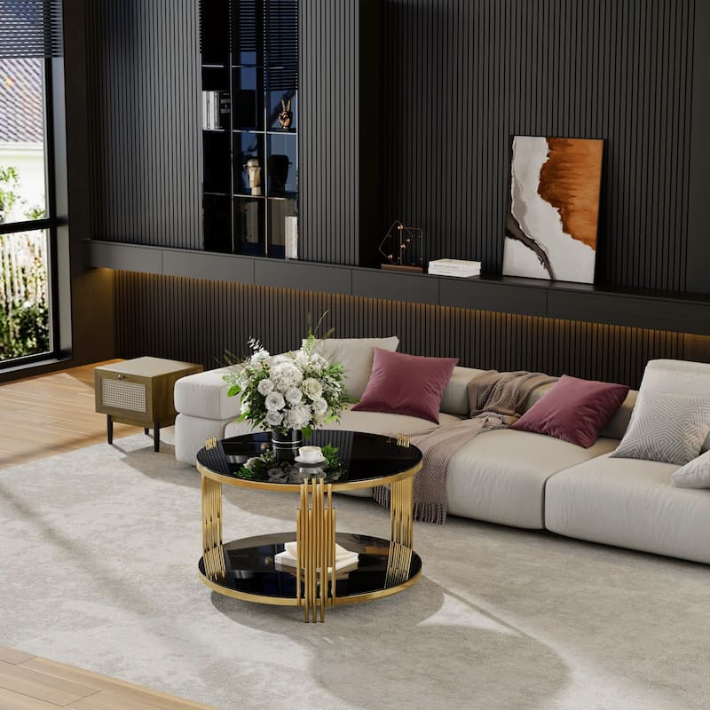 Modern Black Mirror Coffee Table