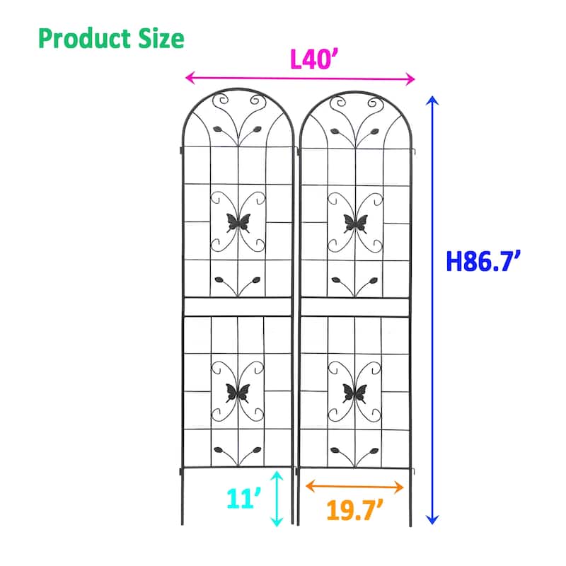 2 Pack Metal Garden Trellis