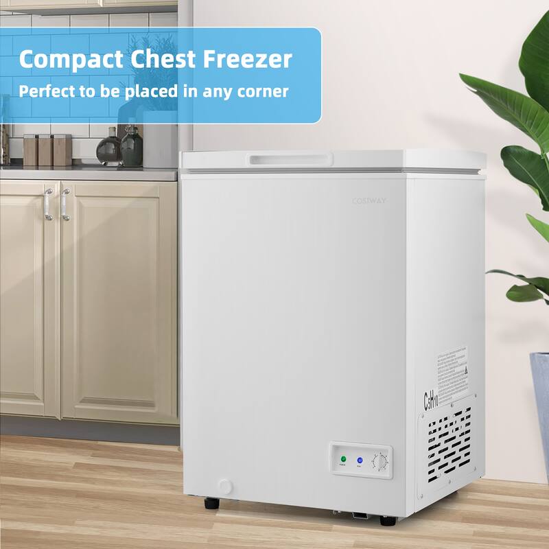 Costway 3.5 Cubic Feet Chest Freezer w/Removable Storage Basket Deep - See Details
