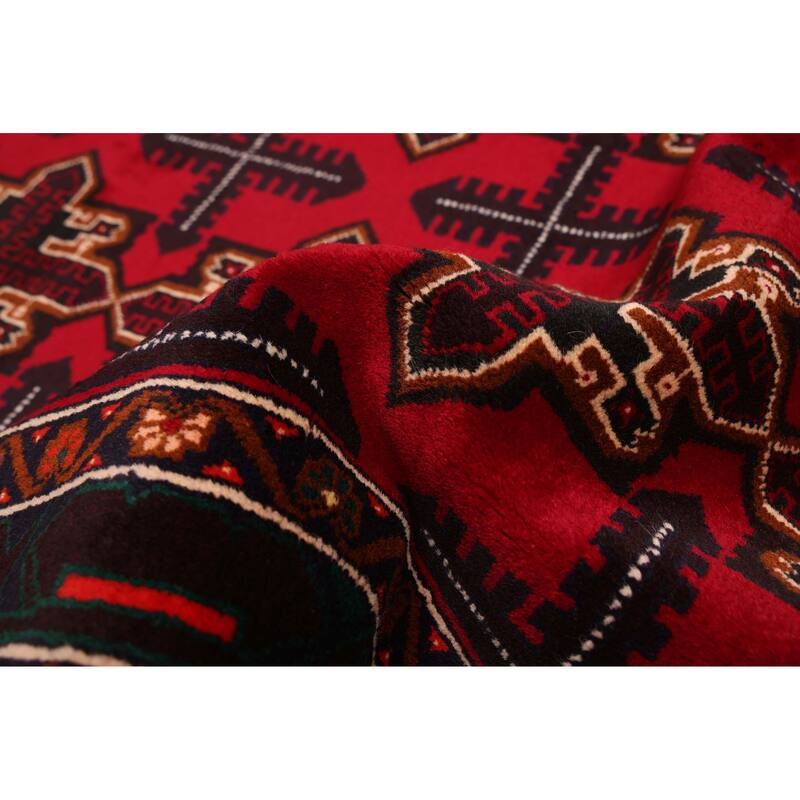 ECARPETGALLERY Hand-knotted Teimani Red Wool Rug - 3'7 x 6'7